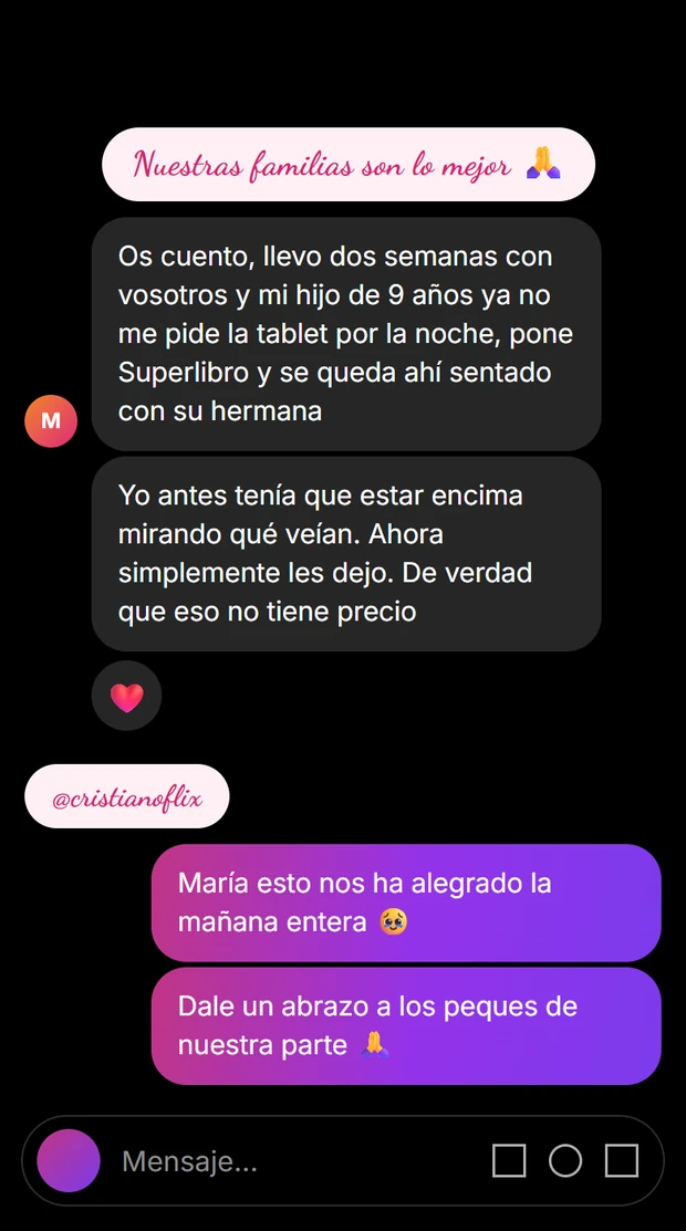 Conversación: una madre cuenta que sus hijos ven contenido infantil sin que ella tenga que vigilar